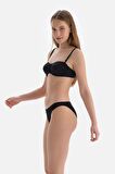 Siyah Straplez Bikini Üst