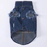 Pawstar Küçük Irk Köpek için Denim Yelek