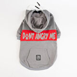Pawstar Gri Angry Orta-Büyük Irk Köpek Fermuarlı Sweatshirt