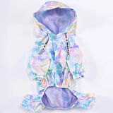 Pawstar Flores Fileli Su Geçirmez Orta-Büyük Irk Köpek Yağmurluk Tulum