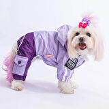 Pawstar BiColor Lila-Mor Polarlı Su Geçirmez Küçük Irk Köpek Yağmurluk Tulum