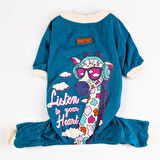 Pawstar Cadet Blue Giraffe Küçük Irk Köpek Penye Tulum Pijama (2,5 kg-11 kg arasına uygun)