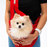 Pawstar Kırmızı Crossbody Küçük Irk Köpek Çapraz Taşıma Çantası