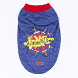 Pawstar Navy Blue Summer Time Büyük T-shirt 5XLarge  51X62X79 CM