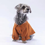 Pawstar Kahve Linen Look Kedi ve Küçük Irk Köpek Gömleği