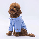 Pawstar Mavi Linen Look Kedi ve Küçük Irk Köpek Gömleği