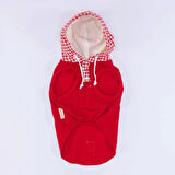 Pawstar Kırmızı Gingham Küçük Irk Köpek Polo T-shirtü