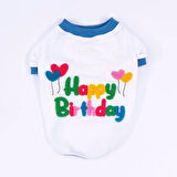 Pawstar Happy Birthday Küçük Irk Köpek Penye T-shirtü