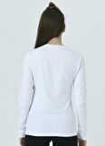 Comm-Ci Yuvarlak Yaka  Düz Beyaz Kadın Organik Pamuk T-Shirt  -  Acasia 1045