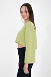 Gabriel Organik Pamuk Bisiklet Yaka Crop Sweatshirt