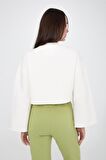 Gabriel Organik Pamuk Bisiklet Yaka Crop Sweatshirt