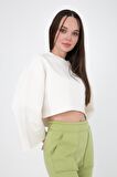 Gabriel Organik Pamuk Bisiklet Yaka Crop Sweatshirt