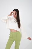 Gabriel Organik Pamuk Bisiklet Yaka Crop Sweatshirt