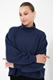 Vassago Dik Yaka Basic İnce Sweatshirt