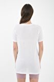 Boel V Yaka Kısa Kollu Yandan Yırtmaçlı T-Shirt