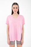 Boel V Yaka Kısa Kollu Yandan Yırtmaçlı T-Shirt