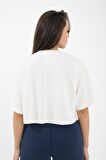 Fabriel Kısa Kollu Rahat Kesim Örme Crop T-Shirt