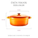 Voeux Amusant Derin Döküm Tencere 24 cm Turuncu