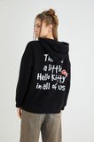 Lisanslı Baskılı Kapüşonlu Kalın Sweatshirt