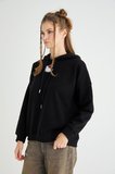 Lisanslı Baskılı Kapüşonlu Kalın Sweatshirt
