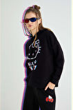 Lisanslı Baskılı 3D Kapüşonlu Kalın Sweatshirt