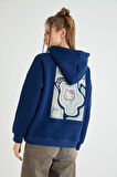 Lisanslı Kapüşonlu Kalın Sweatshirt