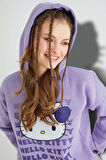 Lisanslı Baskılı Kapüşonlu Oversize Sweatshirt