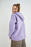 Lisanslı Baskılı Kapüşonlu Oversize Sweatshirt