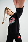 Lisanslı Baskılı Kalın Oversize Fit Sweatshirt