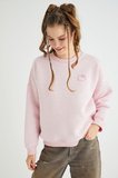 Lisanslı Baskılı Kalın Pembe Sweatshirt