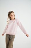 Lisanslı Baskılı Kalın Pembe Sweatshirt