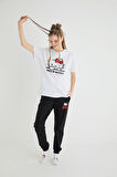 Lisanslı Baskılı Basic Beyaz T-shirt Relaxed
