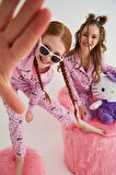 Kız Çocuk Pembe Kız Uzun Kol Pamuklu Pijama Takımı