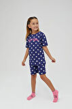Kız Çocuk Kısa Şortlu Pamuklu Pijama Takımı