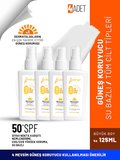 50 Spf Yüksek Korumalı Yüz Ve Vücut Güneş Kremi 125ml X 4'lü Set Aile Boy