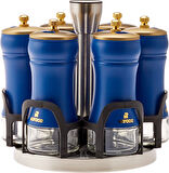 Karaca 0 - 249 ml Blue Berry 7 Parça Round Cam Baharat Takımı 7 Parça Cam
