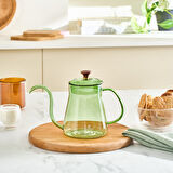 Karaca Martina Borosilikat Cam Coffe Kettle/Kahve Potu Green 600 ml