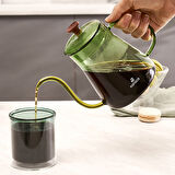 Karaca Martina Borosilikat Cam Coffe Kettle/Kahve Potu Green 600 ml