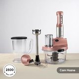 Karaca Mastermaid Prosteel 6 in 1 Uzun Blender Ayaklı 6 Bıçaklı Cam Mutfak Robotu 2500W Rosegold