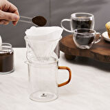 Karaca Draco Borosilikat Cam Dripper Kahve/Filtre Kahve Demleme Ekipmanı 450 Ml Orange