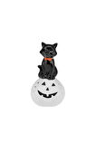 Karaca Home Halloween Seramik Led Işıklı Biblo Beyaz Siyah
