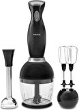 Karaca Pro - Midi Plus 3'lü Blender Set Shiny Black 1000w