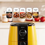 Karaca Smart Cook 60 Dakikaya Kadar Zaman Ayarlı Compact Airfryer Yellow 2 Kişilik
