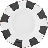 Karaca New Romantic Kalın Çizgili Çukur Tabak 24 cm Siyah