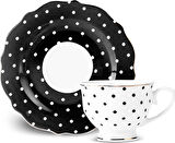 Karaca New Romantic Puantiyeli Çay Fincanı 220 ml Siyah