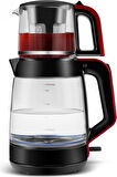 Karaca Glass Tea XL 2 in 1 Cam Çay Makinesi Koyu Kırmızı