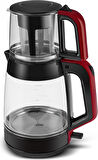 Karaca Glass Tea XL 2 in 1 Cam Çay Makinesi Koyu Kırmızı
