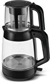 Karaca Glass Tea XL 2 in 1 Cam Çay Makinesi Shiny Black