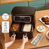 Karaca Air Pro Cook Duo Ev Yemeği XXXL 4+4 Litre Airfryer Black Cooper 8 Kişilik