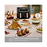 Karaca Air Pro Cook Duo Ev Yemeği XXXL 4+4 Litre Airfryer Black Cooper 8 Kişilik